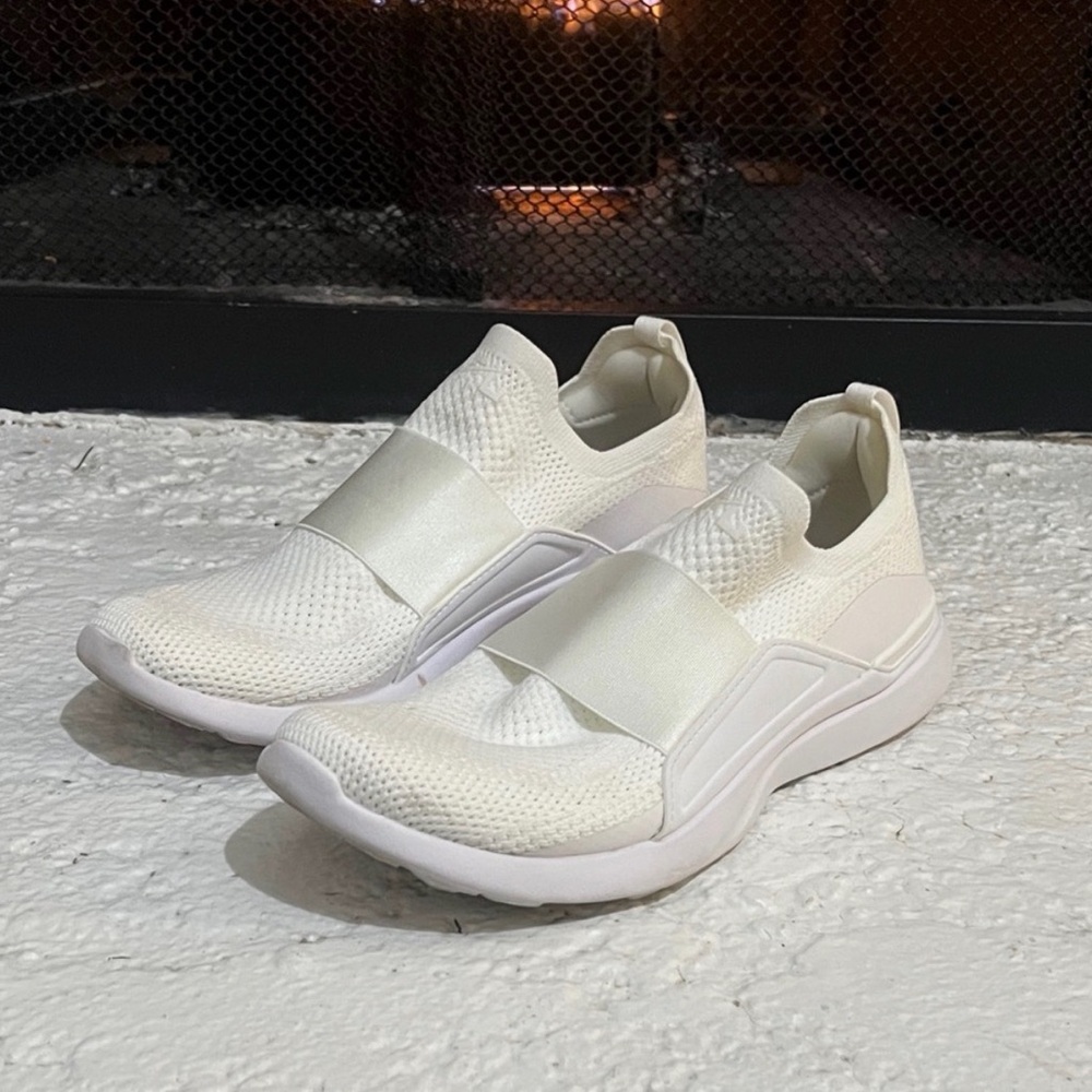APL White Slip-On Knit Sneakers